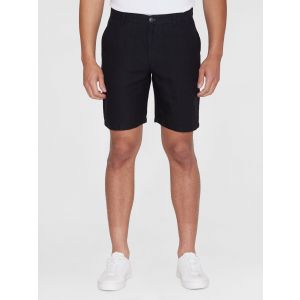 Knowledge Cotton Apparel Chuck linen shorts black