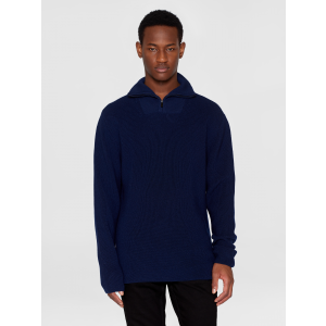Knowledge Cotton Apparel Half Zip Sweater totale eclipse (navy)