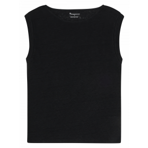 KnowledgeCotton Apparel Linen sleeveless t-shirt black