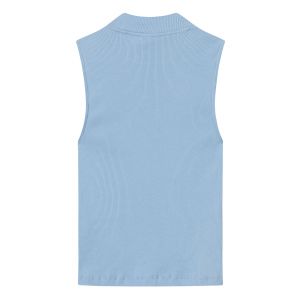 Knowledge Cotton Apparel High neck rip top Airy Blue