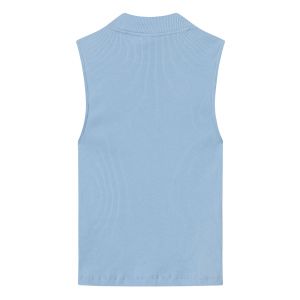 Knowledge Cotton Apparel High neck rip top Airy Blue