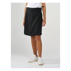 Knowledge Cotton Apparel Natural linen skirt black