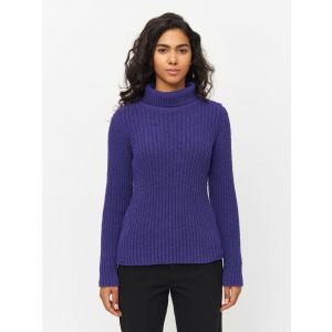 Knowledge Cotton Apparel Mouline roll neck Deep Purple