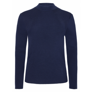 Knowledge Cotton Apparel  long sleeve Merino rib mock neck totale eclipse