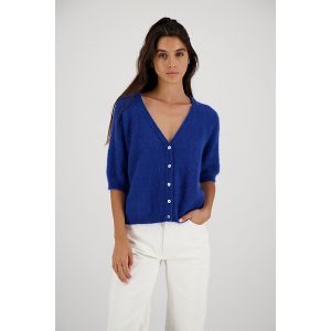 Les Racines du Ciel 3/4 Sleeve Cardigan blue