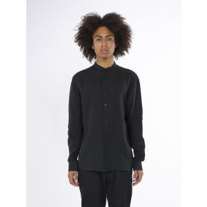 KnowledgeCotton Apparel Linen Collar Shirt black