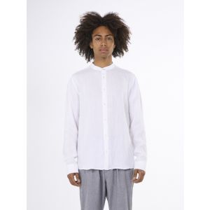 KnowledgeCotton Apparel Linen Collar Shirt white