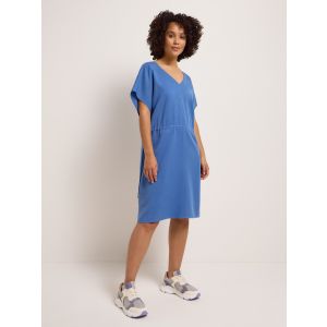 Lanius Damen Kleid mit V-Ausschnitt blue