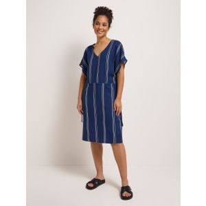 LANIUS_124-13802-813-print-stripe-night-blue-34_Kleid-mit-V-