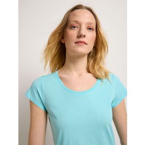 Lanius Damen Kurzarmshirt GOTS aqua