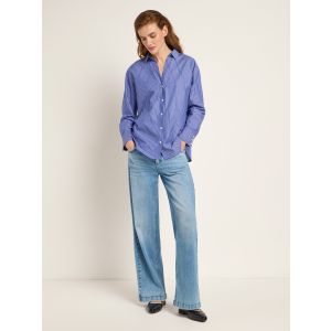 LANIUS Streifenhemd GOTS blue/off white
