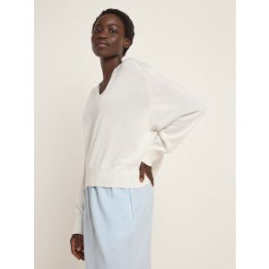 LANIUS_125_14257-101-off-white-34_Pullover-mit-V-Ausschnitt_