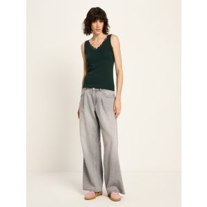 LANIUS Top mit Spitze GOTS forest