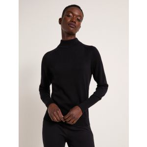 LANIUS Rollkragenpullover black GOTS