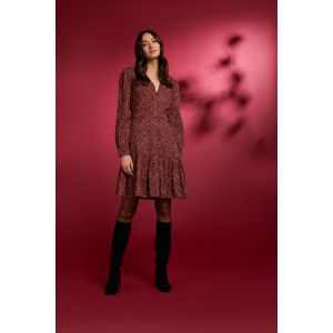 PEOPLE TREE V&A GLENDALE V-neck Dress burgundy